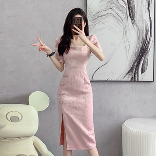 chân váy Đầm Sườn Xám Cách Tân Phong Cách retro Thời Trang Mùa Hè Hàng Mới 2024 a04