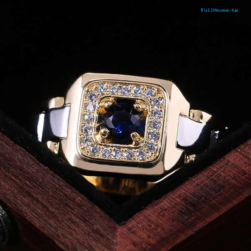 Nhẫn Cưới Đính Đá sapphire Nhân Tạo Sang Trọng Cho Nam