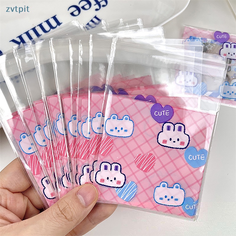 Zvt Set 10 Túi Giấy Hình Vuông Đựng Kẹo Có Keo Dán Tiện Lợi
