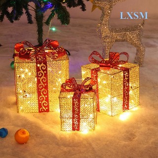 Bộ 3 hộp quà giáng sinh có 80 đèn led trang trí cây thông noel