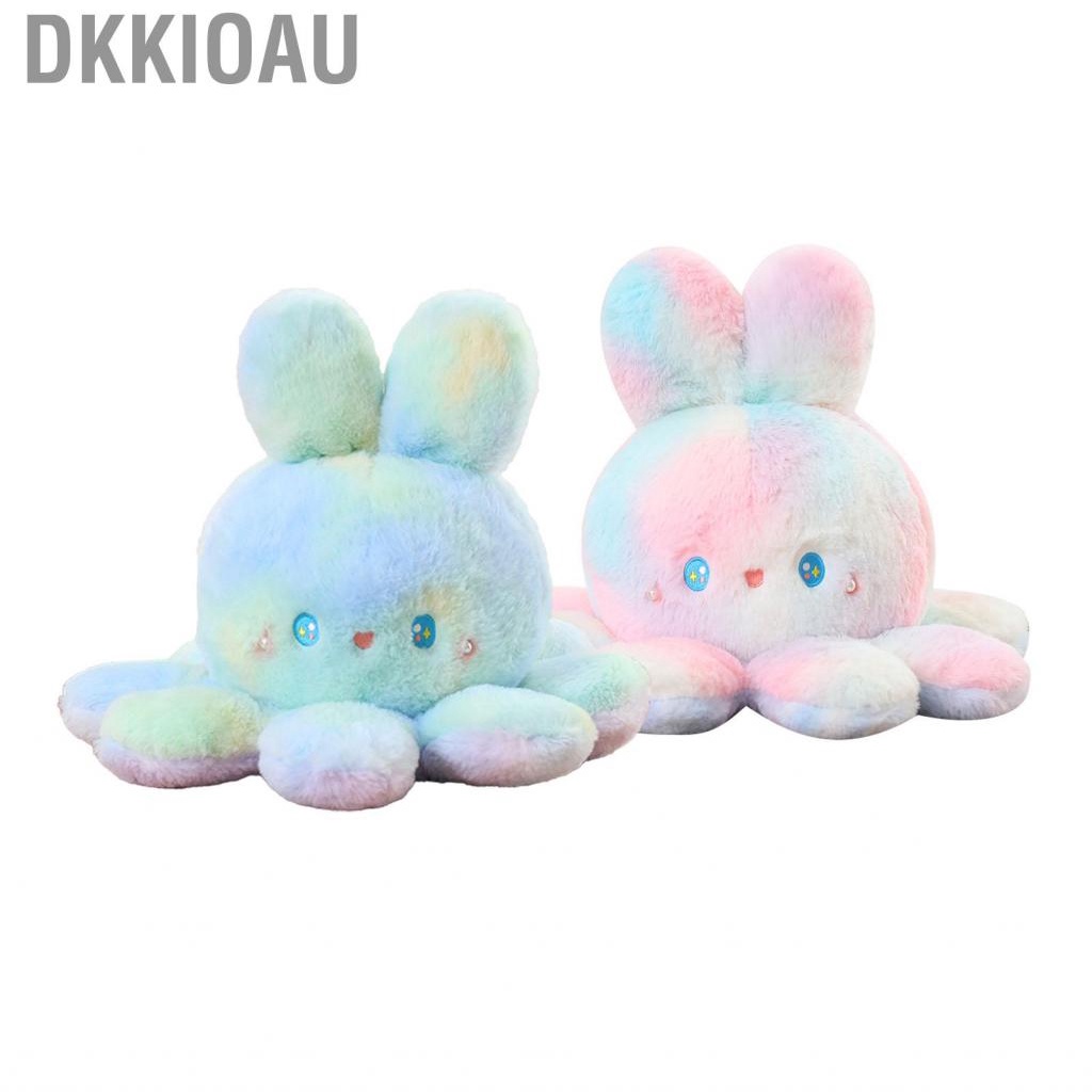 Dkkioau Octopus Doll  Soft Full Filling Reversible Comfortable Touch Stuffed Toy Cute with Bunny Ear for Office