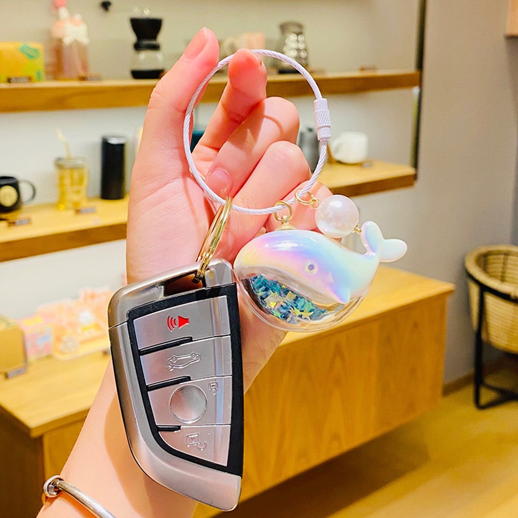 Dây Móc Khóa Hình Cá Voi Màu laser 10cm Độc Đáo