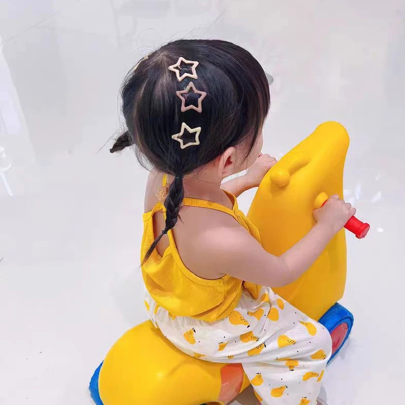 Kẹp Tóc Đơn Giản Dễ Thương / Kẹp Tóc Hình Ngôi Sao Màu Cà Phê / Màu Be y2k Kim Loại bb / Ngọt Ngào Thời Trang Nữ