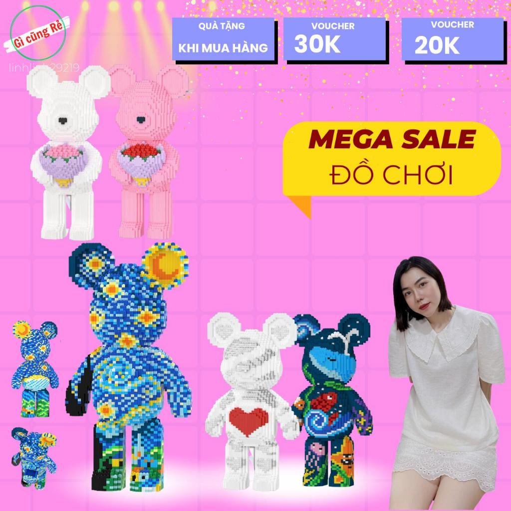 Đồ Chơi LEGO BEARBRICK Cỡ 46cm, Bộ Xếp Hình Gấu Bearbrick Giúp Giải Trí - Tư Duy Sáng Tạo - Làm Quà Tặng Ý Nghĩa
