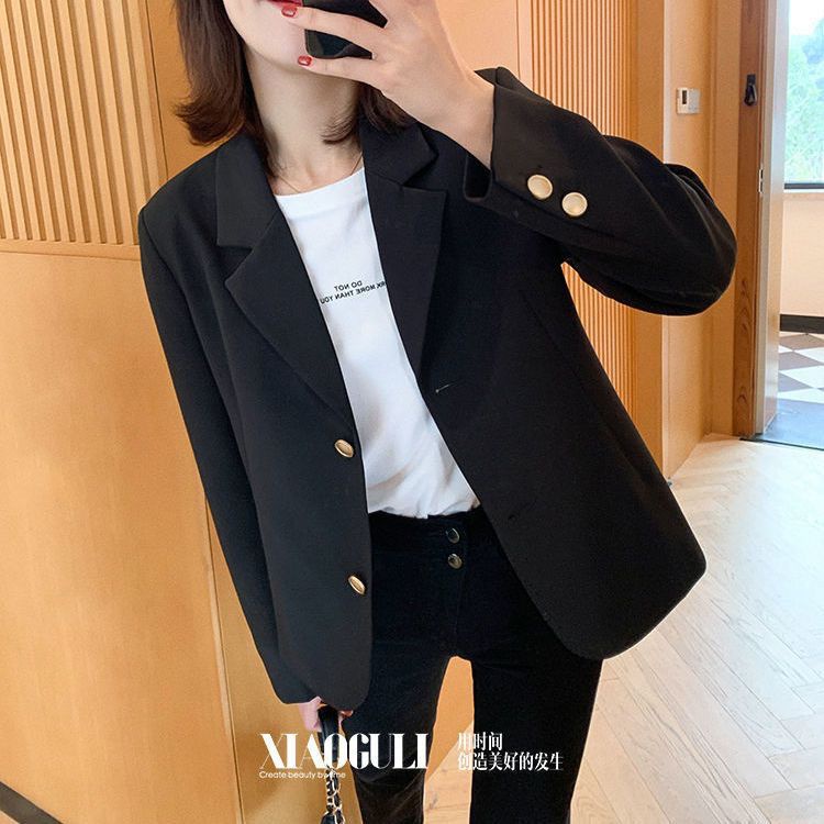 Áo Khoác Vest Dáng Ngắn Màu Hồng Phong Cách Hàn Quốc Thời Trang Xuân Thu Cao Cấp Cho Nữ
