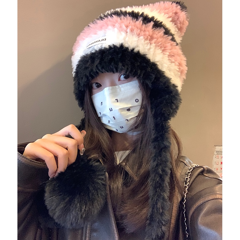 Mũ Len Dệt Kim Bảo Vệ Tai Dễ Phối Đồ Thời Trang Thu Đông 2023