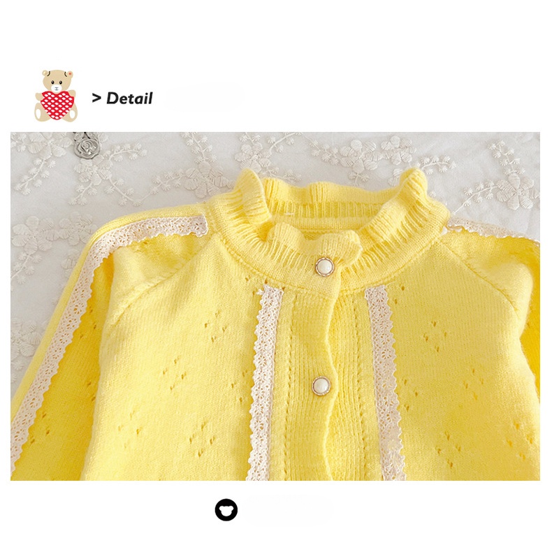 Áo Khoác cardigan Dệt Kim Thời Trang Cho Bé Gái