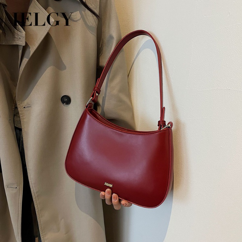 Ielgy Túi Xách Màu Đỏ Rượu Vang Phong Cách retro Cho Cô Dâu