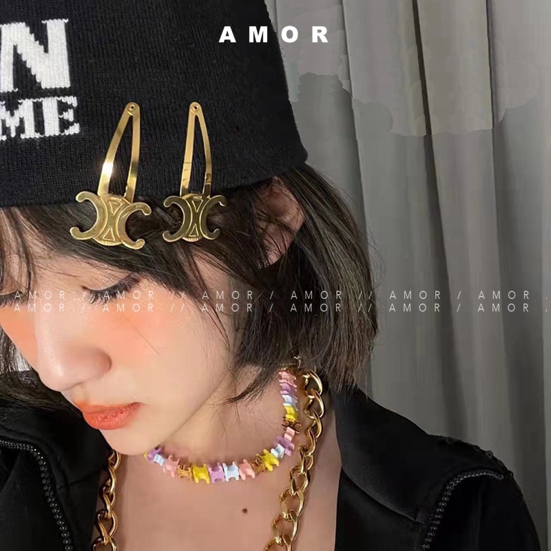 Kẹp Tóc Kim Loại Màu Vàng / Bạc Đơn Giản