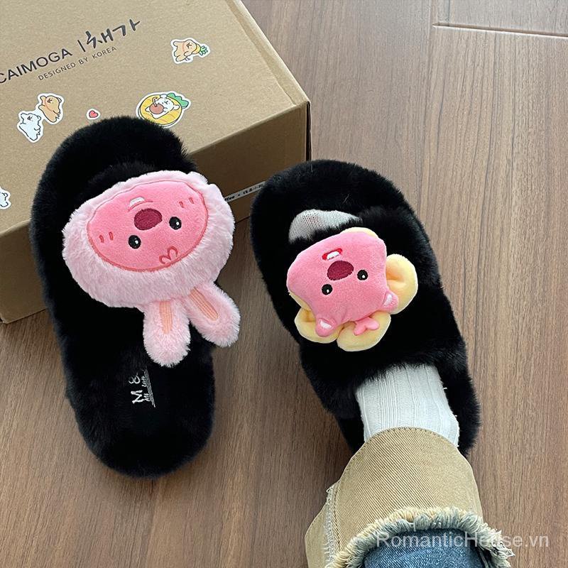 Dép Bông Đi Trong Nhà Bằng Vải Bông Siêu Mềm Chống Trượt Thời Trang Thu Đông 2023 Dành Cho Nữ