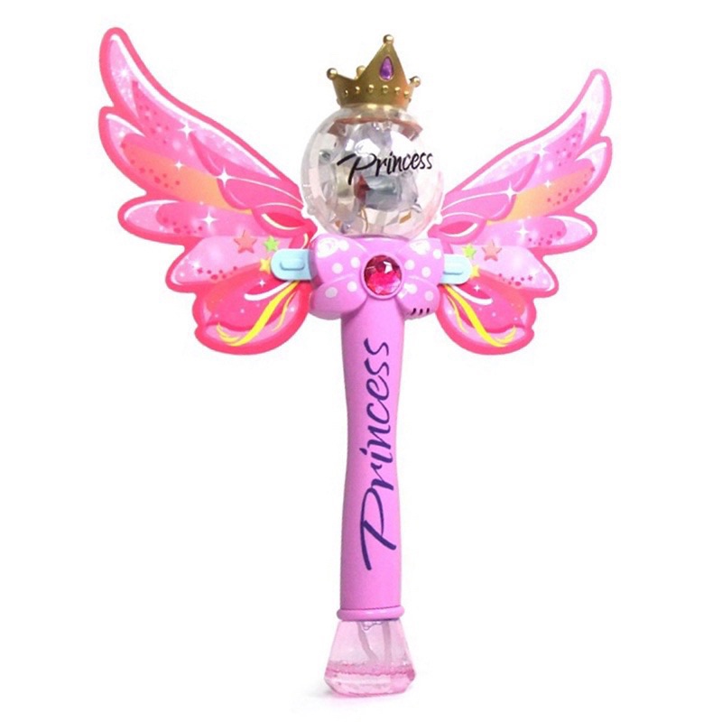 Đồ chơi cây gậy phép thuật thổi bong bóng xà phòng, gậy phép thuật có đèn và nhạc