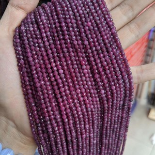 Ruby Chuỗi Hạt Đá ruby Tự Nhiên Cắt Góc Nhỏ Làm Trang Sức Màu Đỏ ruby