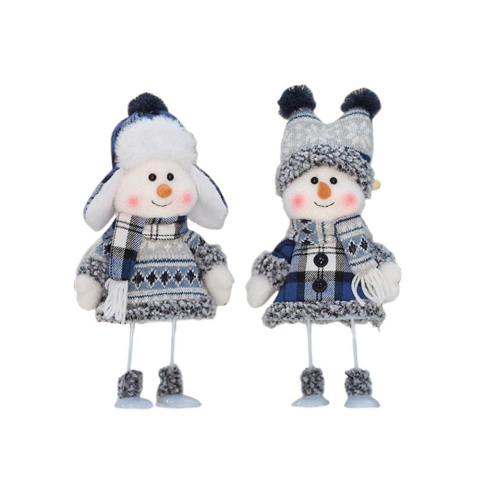 Búp Bê Vải Màu Xanh Dương Hình Người Tuyết Hoạt Hình Dễ Thương