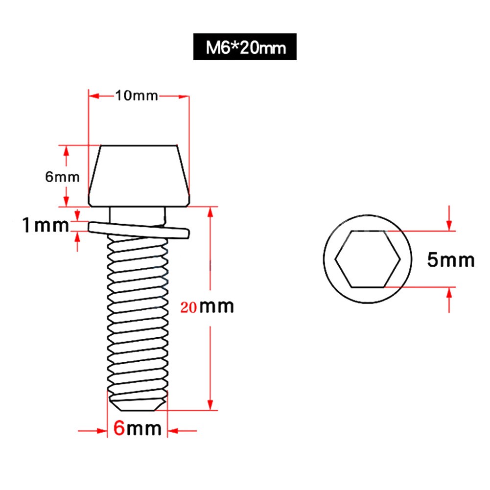 Bộ 4 Ốc Vít m5x20mm m6x20mm Gắn Tay Lái Xe Đạp