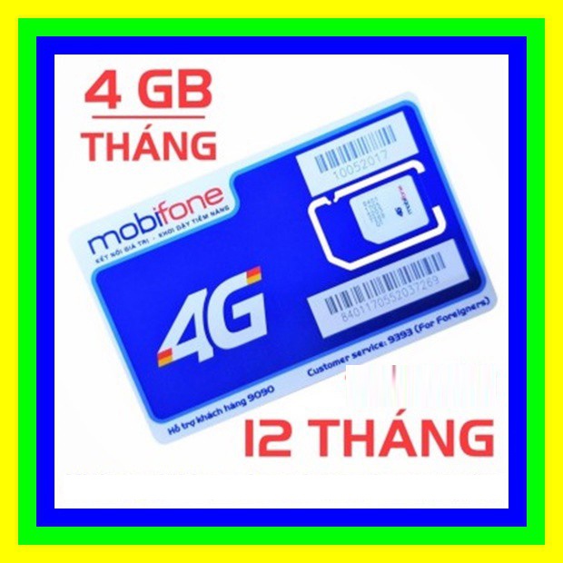 Sim 4G Mobifone trọn gói 1 năm Tặng 150GB/Tháng 180Gb/tháng không cần nạp tiền 12FD50/12MDT50/12Max90 a