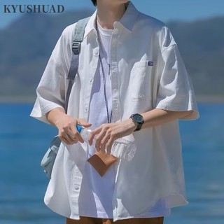 Áo sơ mi KYUSHUAD ngắn tay kiểu dáng đơn giản thời trang dành cho nam