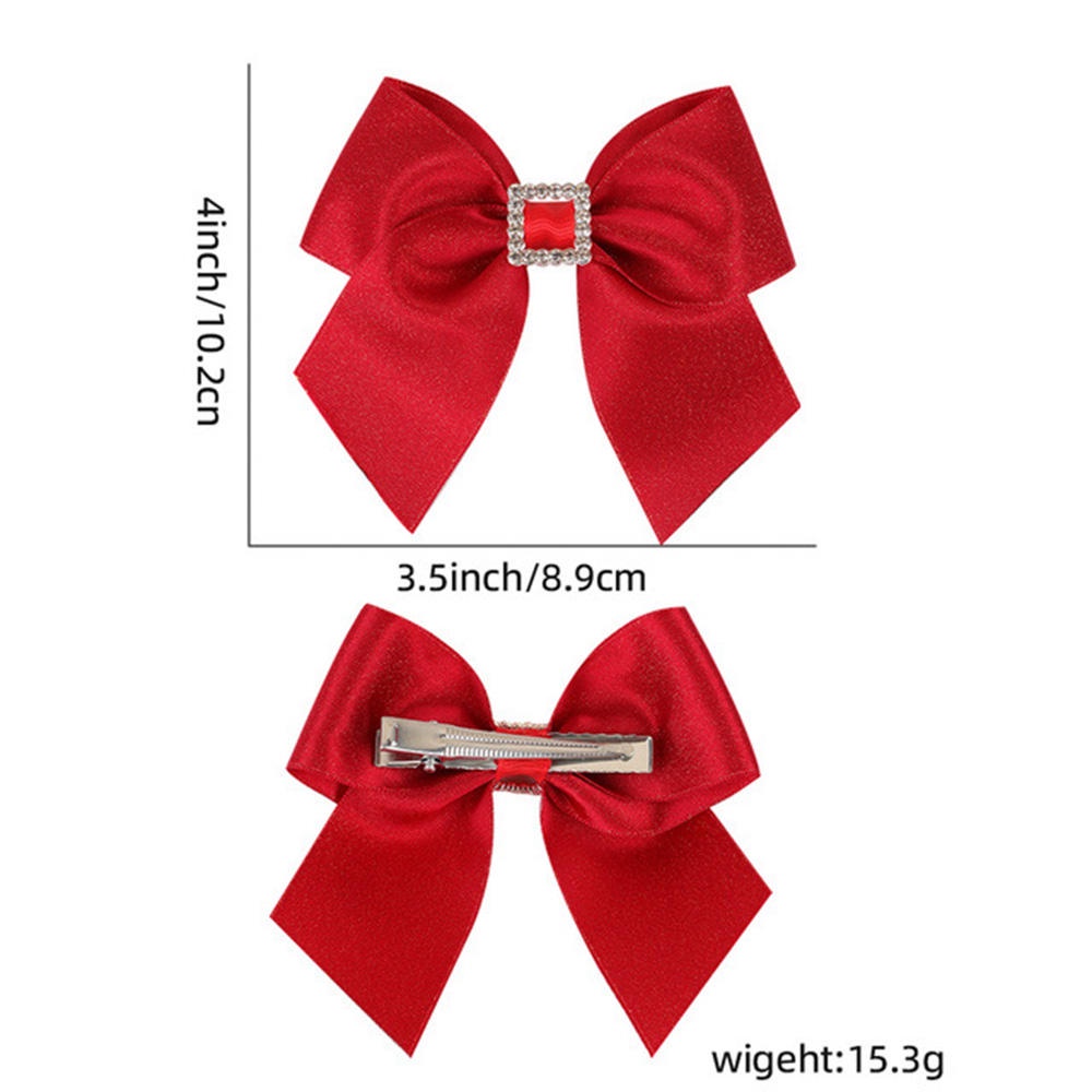 Kẹp Tóc Nơ Đính Đá Mừng Năm Mới Cho Bé Gái