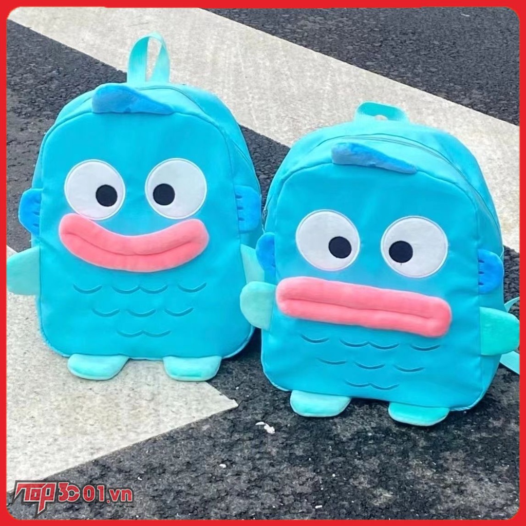 Ba Lô Hoạt Hình Dễ Thương Sanrio Cá Xấu Xí Hangyodon Ba Lô đi Học Màu Xanh, Ba Lô Sức Chứa Lớn -top3C01