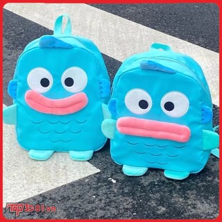 Ba lô hoạt hình dễ thương sanrio cá xấu xí hangyodon ba lô đi học màu xanh, ba lô sức chứa lớn -top3c01