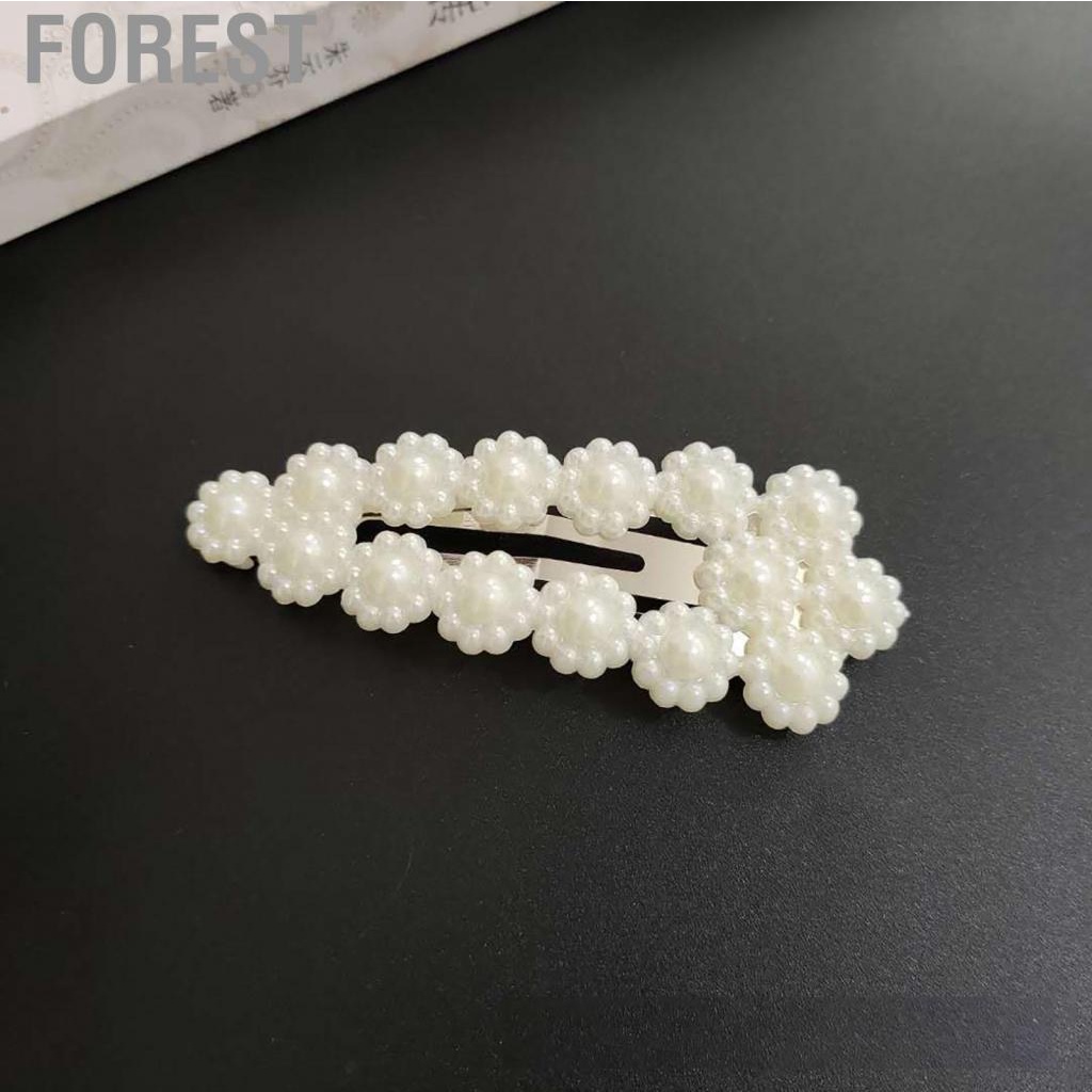 Forest False Pearl  Fashionable Cute Side Bangs Headwear Barrettes Hair Accessory F