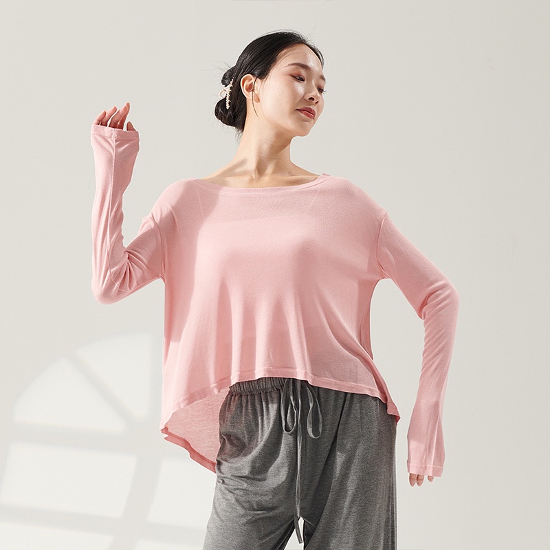 Enlee Áo Thun Tay Dài Dáng Rộng Thoải Mái Dùng Tập yoga / Nhảy Múa Trong Nhà Dành Cho Nữ