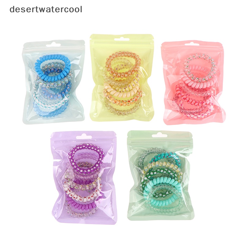 6 Dây Buộc Tóc Lò Xo Co Dãn Màu Sắc Ngọt Ngào Cho Nữ