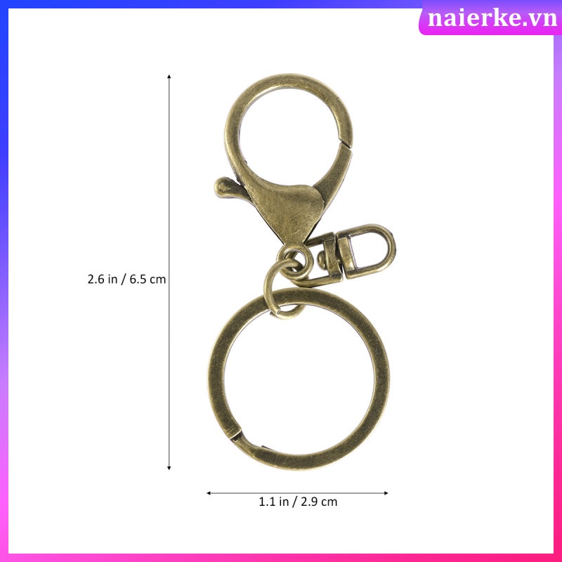 Set 2 Móc Khóa Hình Tôm Hùm + 2 Vòng Tròn Bằng Kim Loại