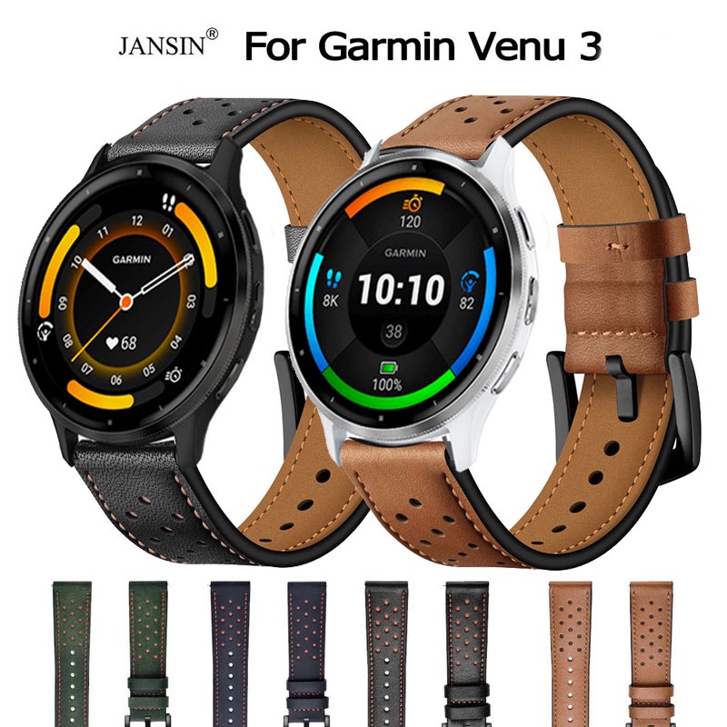 Jansin Dây Đeo Bằng Da Cho Đồng Hồ Thông Minh Garmin Venu 3