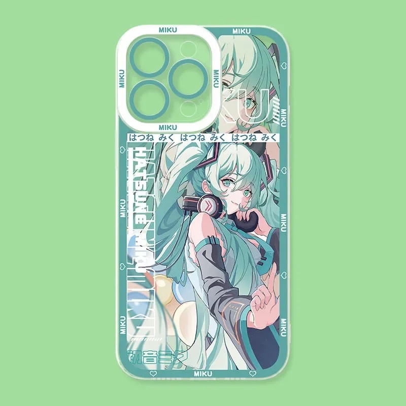 Ốp lưng iphone cạnh vuông Kawaii H-Hatsune Miku 8plus/x/xs/11/12/pro/max/plus/promax