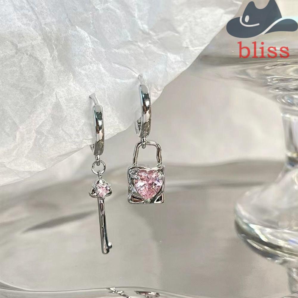 Bliss Khuyên Tai Bạc Xỏ Lỗ Hình Chìa Khóa / Chìa Khóa Phong Cách vintage Lãng Mạn