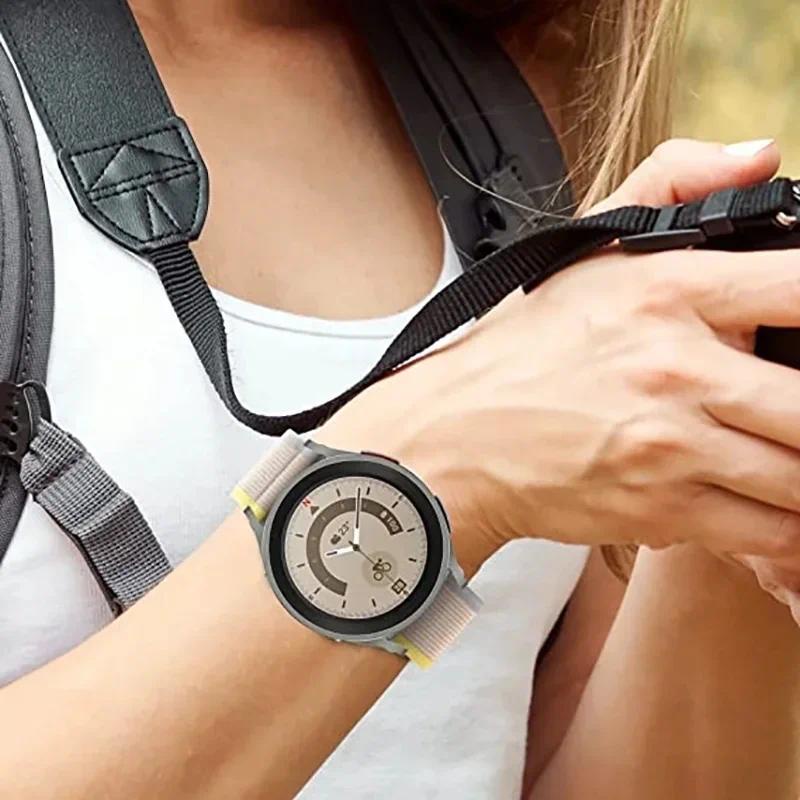 Dây Đeo nylon 18 / 20 / 22mm Cho Đồng Hồ Thông Minh samsung galaxy watch 4 6 40mm 44mm 6 classic 43 47mm 5 pro 45mm huawei gt 2