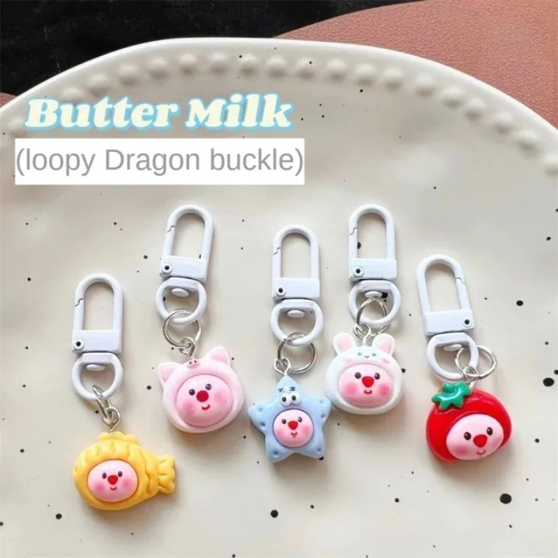 Móc Khóa Treo Ba Lô Đa Năng Hình Tai Nghe / Búp Bê Vòng Lặp Rồng / Hàm Răng Hoạt Hình Dễ Thương Trang Trí Xe Hơi Cho Bé Gái