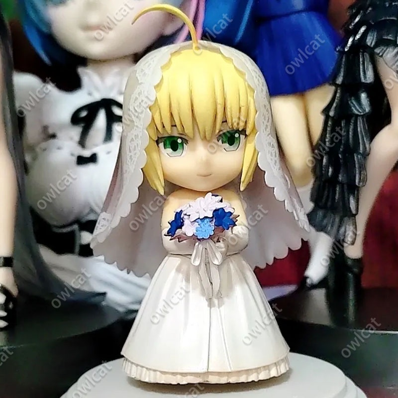 Mô Hình Nhân Vật Saber Altria Pendragon  10cm Wedding Dress Fate Stay Night Heaven's Feel Seber Fate Grand Order FGO Excalibur Blonde PVC Figure Packed in Box GSC