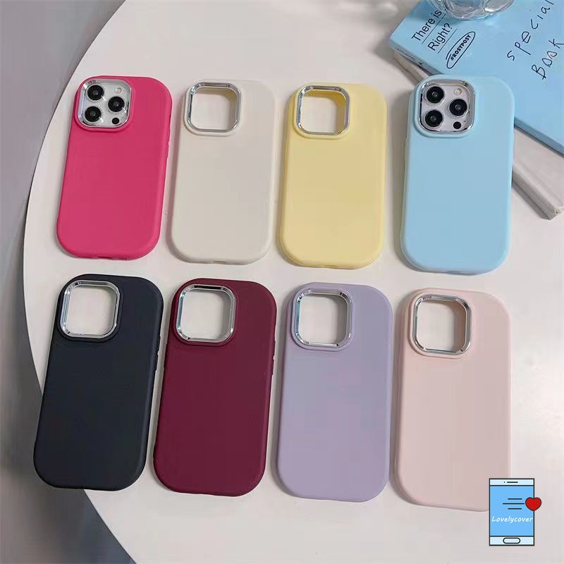 Ốp Điện Thoại Dẻo Màu macaron Mạ Điện Chống Sốc Cho iphone 15 pro max 11 12 15 13 14 pro max 8 7 plus xr xs x max
