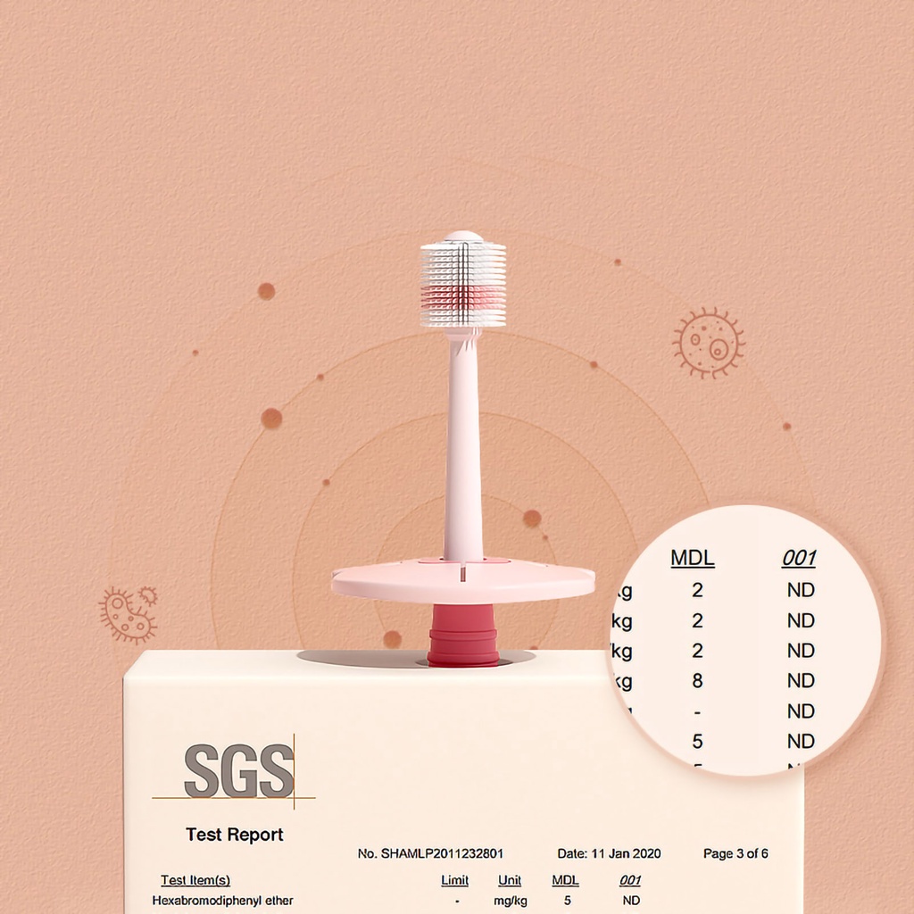 Iridescent03 Bàn chải đánh răng trẻ em 360° Tích hợp khuôn lông mềm cho sơ sinh bé tập đi