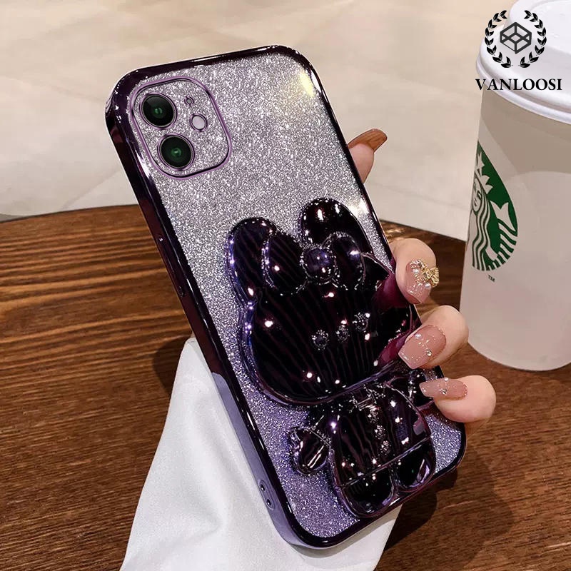 ốp lưng iphone 12 iphone 12 pro iphone 12 pro max Ốp Điện Thoại Silicon Mềm Mạ Điện Họa Tiết Thỏ Lấp