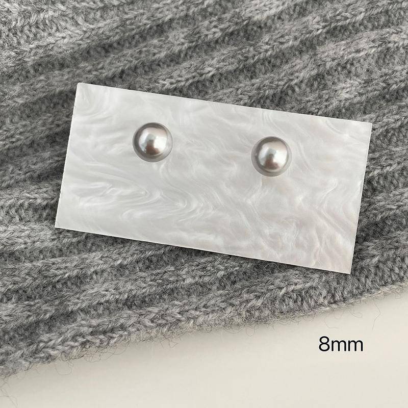 Bông tai ngọc trai Stud tích cực tròn 12mm ngọc trai Earrings 925 bạc kim ins bông tai stud ngọc trai lớn