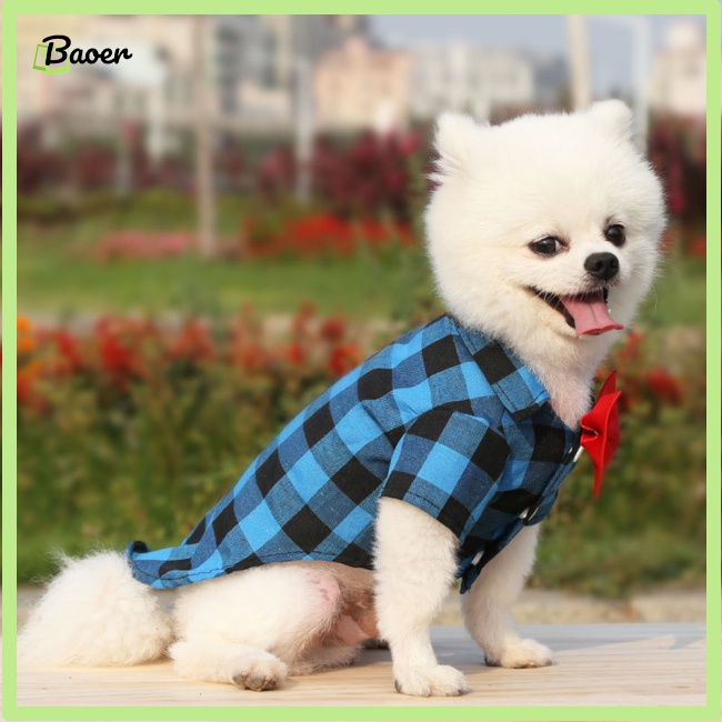 Áo Sơ Mi Họa Tiết Kẻ Sọc Dễ Thương Dành Cho Cún Cưng 100%