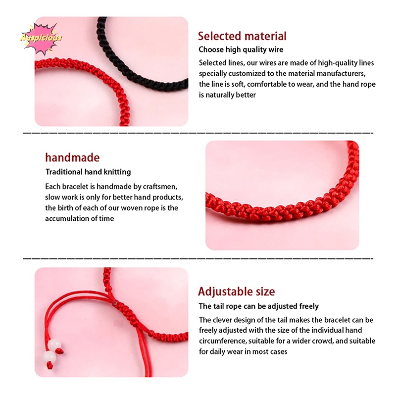 Vòng Tay Bùa May Mắn Dây Đỏ Dân Tộc Bảo Vệ Sự May Mắn Cho Thành Công