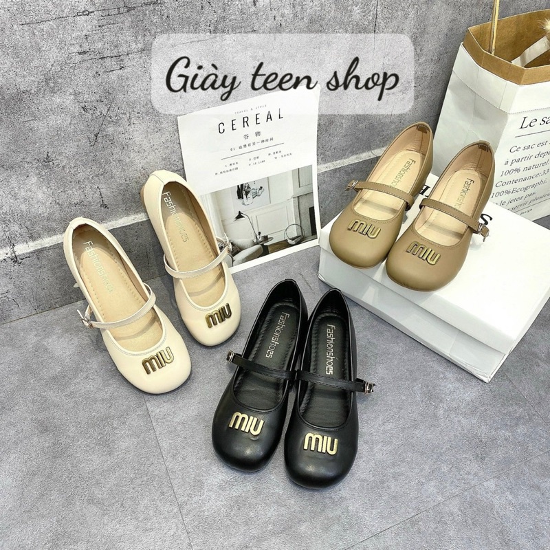 Giày Nữ Lolita Miu Da Mềm Xịn Đế 3 Phân