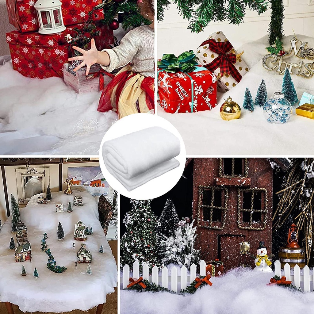Cuộn Thảm Bông Tuyết Mềm Mại Trang Trí Làng Và Trong Nhà bông phủ gốc cây thông,trang trí noel