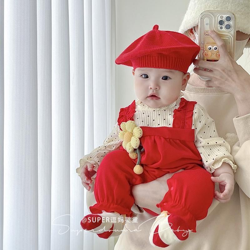 BODY HOA ĐỎ CHẤM BI COTTON QUẢNG CHÂU CAO CẤP