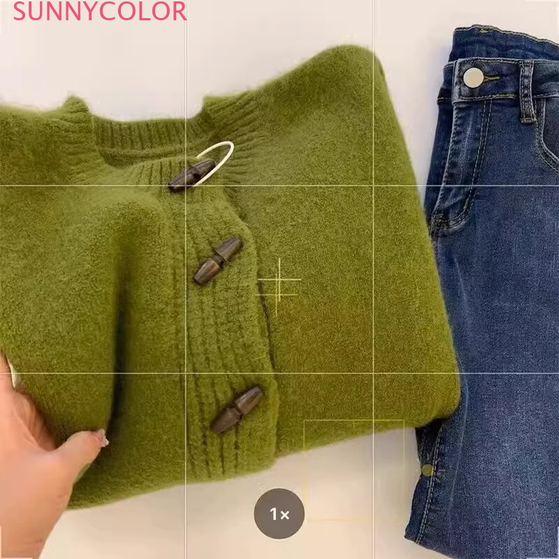 SUNNYCOLOR Áo Len áo khoác cardigan Fashion Đơn giản xu hướng Cổ điển WMY23B0MHS 46Z231115