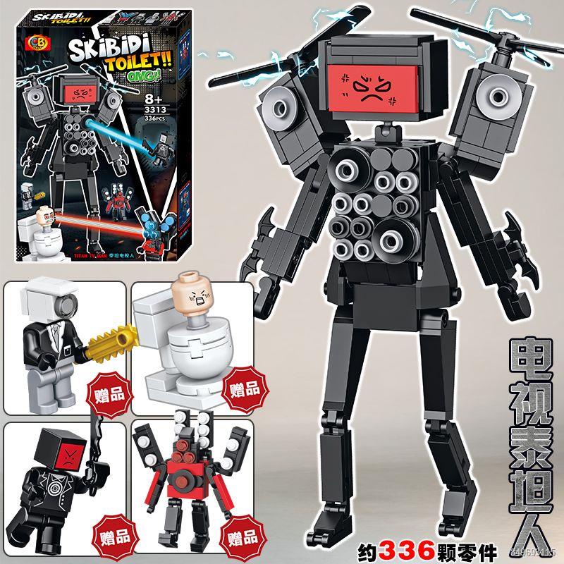 Tương thích với LEGO Toilet Man so với Monitor Man khối xây dựng Titan Monitor Man tặng ô tô