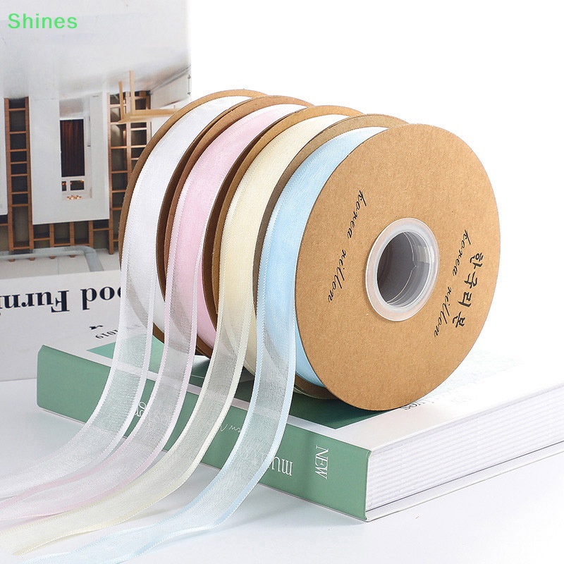 Cuộn Ruy Băng Voan Phối Ren 2.5cm Dài 25 Yards Dùng Gói Quà / Trang Trí Tiệc Cưới vn