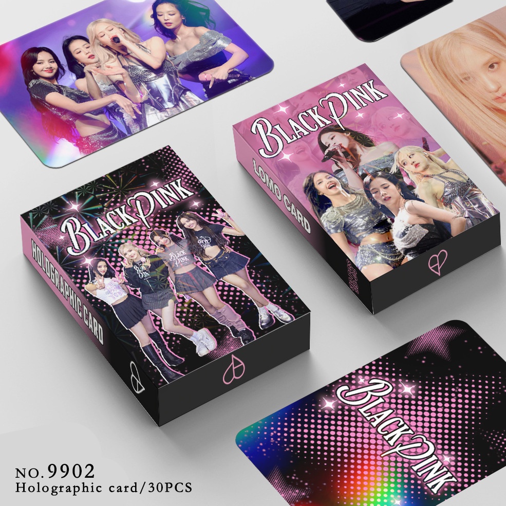 BLACKPINK LISA JISOO JENNIE ROSE Holographic Lomo Card Double-sided Color Printing Laser Photocard