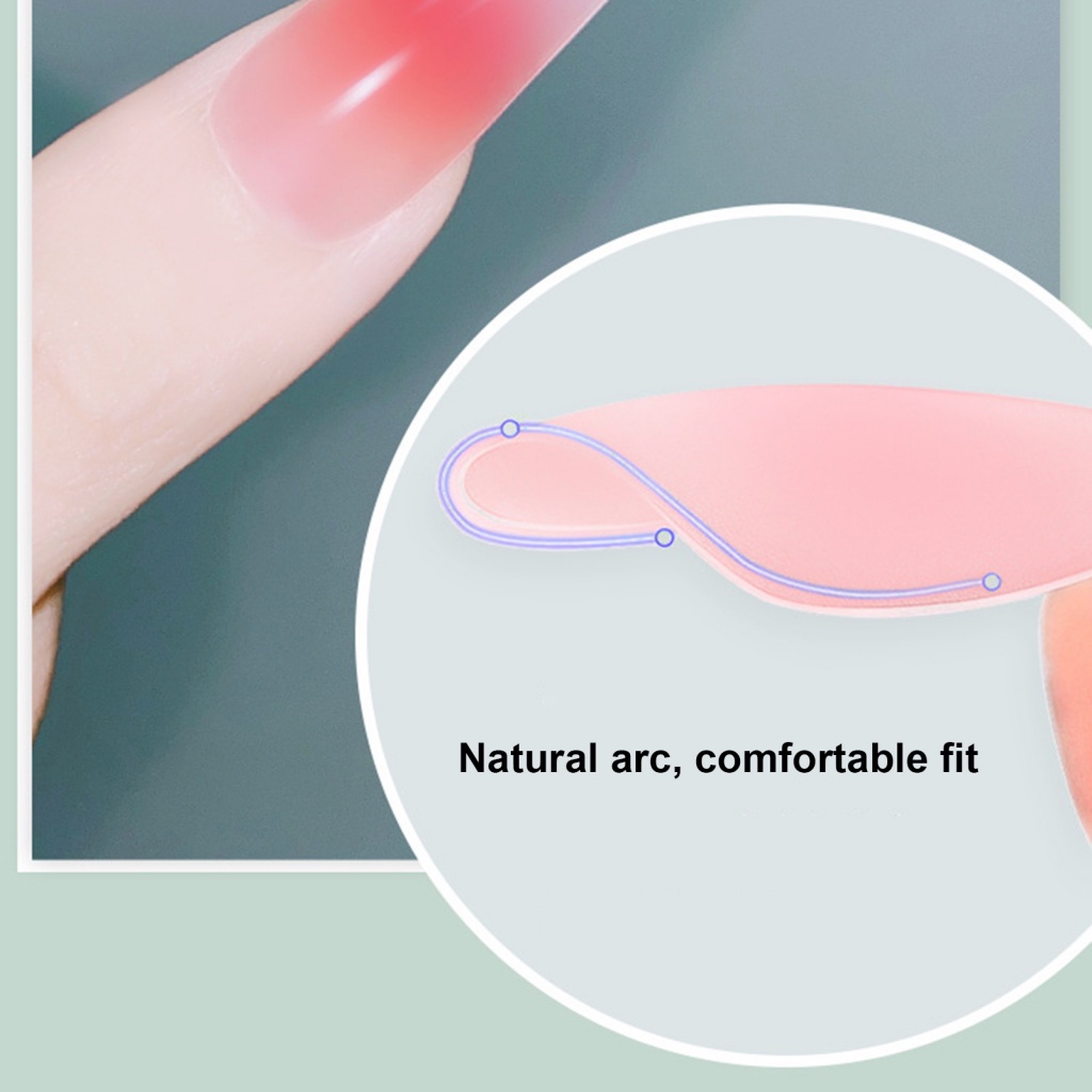 Móng Tay Giả Dẹp Tự Nhiên Màu gradient Dùng Trang Trí Móng Tay Nghệ Thuật