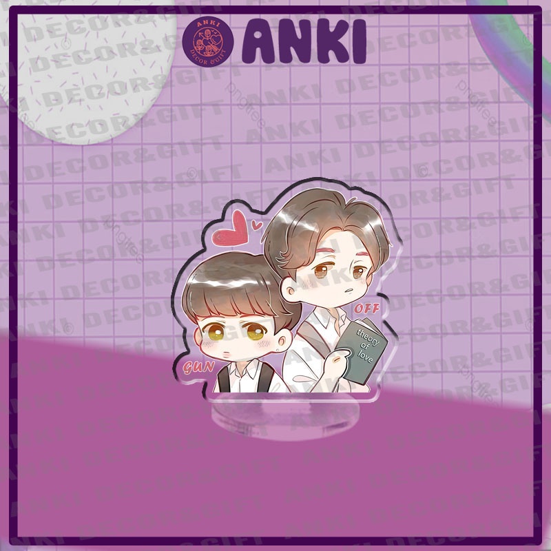 Standee OTP OffGun chibi dễ thương, standee mica OffGun, quà tặng, sưu tập đu idol, đồ trang trí góc bàn cute
