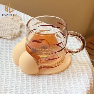 Starbucks Cốc Thủy Tinh Uống Cà Phê 380ml Hình Bàn Chân Hổ Bằng silicone