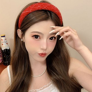 Red Holiday Headband Sang Trọng Mũ 2025 Phong Cách Mới Phụ Kiện Tóc Nữ Phụ Kiện Thời Trang